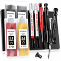 2-Pack Mechanical Carpenter Pencils Set with Refills and Case