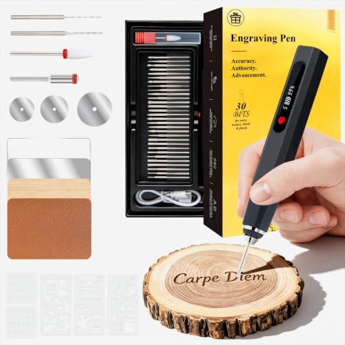 GANGZI Engraving Pen Set - Engraving Pen for Metal Wood Glass and Plastic - color: Black