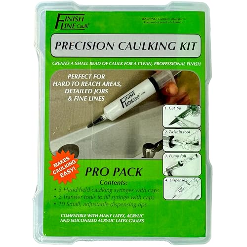 Syringe Style Precision Caulking Tool in Carrying Case - style: Finish Line Caulk Pro Syringe Applicator with Carrying Case