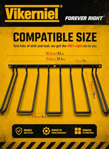 Drill Holder, Power Tool Organizer, Wall Mount 4 Cordless Metal Shelf Holder, Utility Storage Rack for Dewalt Cordless Tools for father day gifts - style: 1 Pack