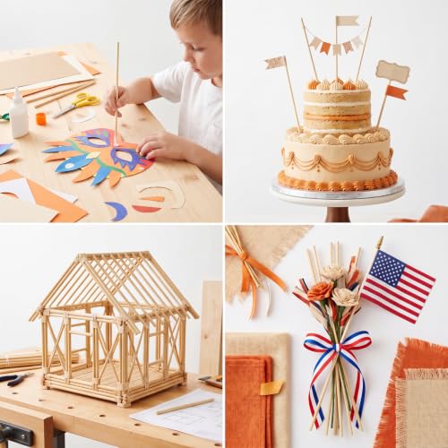 300 Pcs Wooden Dowel Rods, 1/4 x 12 Inch Craft Sticks for DIY - size: 1/4 x 12 Inch(300 PCS)