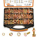 859PCS Grade 8 SAE Bolt Assortment Kit with Storage Box, Heavy-Duty Yellow Zinc Plated Alloy Steel Hex Bolt Set, Nuts with Flat & Lock Washers (1/4-20,5/16-18,3/8-16,1/2-13) for Home Improvement - size: 859pcs 1/4-20,5/16-18,3/8-16,1/2-13