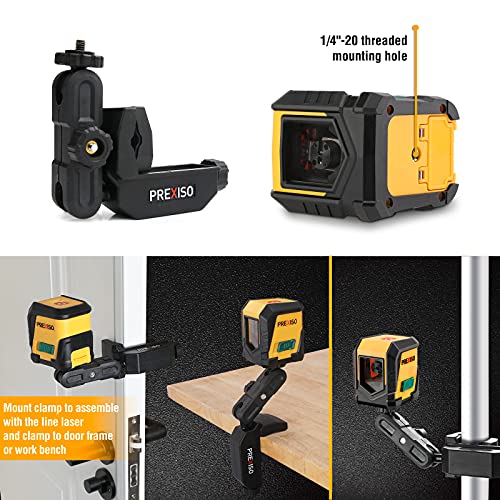 PREXISO Laser Level Green Beam, 65Ft Self Leveling Cross Line Laser Level - style: 360°Clamp