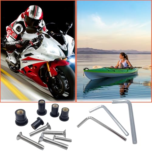 103Pcs M4 M5 M6 Rubber Well Nuts Kit for Kayak with Brass Inserts