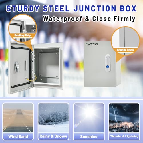 Electrical Junction Box 10x8x6, NEMA 4X IP66 Steel Enclosure Box - size: 10 x 8 x 6''