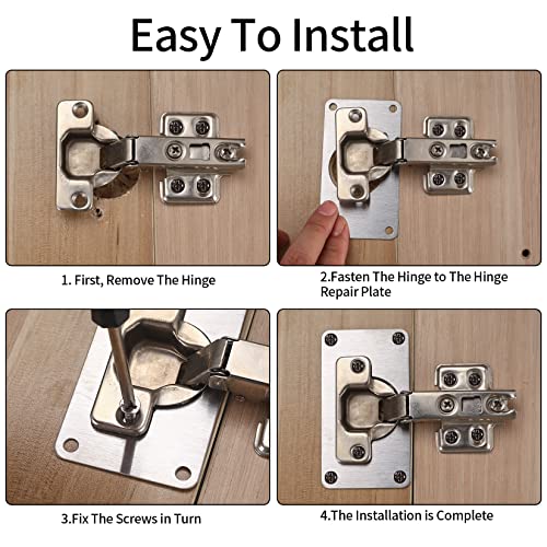 16 Pcs Cabinet Hinges Repair Plates, Cabinet Doors Hinge Repair Kit