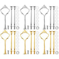 Patelai 6 Sets 3 Tier Cake Stand Hardware Tiered Tray Plate Hardware Kit Heavy Metal Cake Fruit Food Plate Stand Fitting Stacking Kit for Serving Dessert Cupcake Dish Food (Simple,Silver,Gold) - color: Silver, Gold, size: Simple