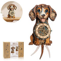 3D Wooden Puzzles for Adults-Dachshund Clock Puzzle-Adult Crafts - color: Dachshund Clock