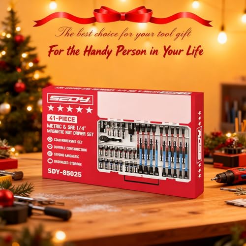 41-Piece Premium 1/4" Drive Magnetic Impact Nut Driver Set Metric & SAE Standard & Deep with Socket Adapters, 2-in-1 Ratchet Wrench, Wing Nut Driver, Universal Sockets, Quick Release Bit Holder - style: Pro Multi-Use Kit