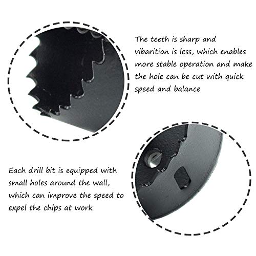 2-3/4"/70mm Bimetal Hole Saw Triangle Shank Hole Cutter - color: black, size: 2-3/4"