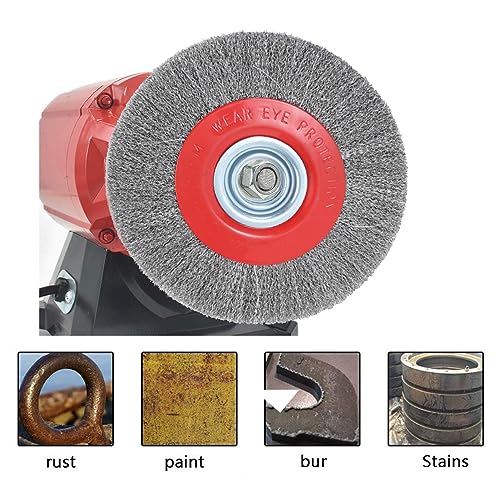 8in Bench Wire Wheel Brush for Bench Grinder Coarse Crimped Steel Wire 0.012" with 1/2" 5/8" 3/4" 7/8" 1"(5sets) Spacer Arbors - 1pack - style: 8in 1pcs