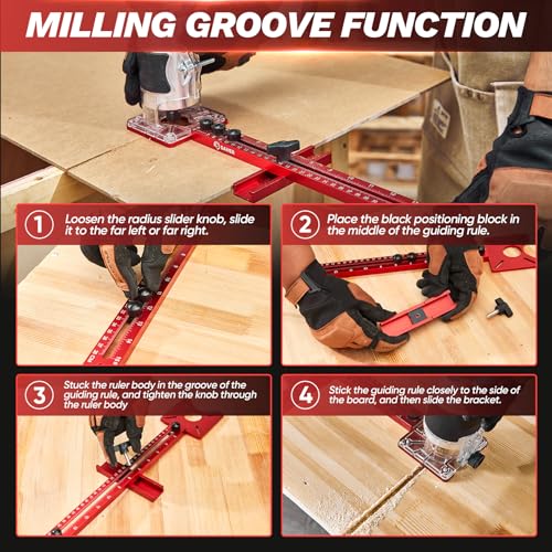 Saker 4-in-1 Router Milling Jig with Auto Center Punch Guide