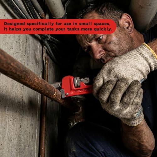 Small Pipe Wrench, 6inch Straight Adjustable Plumbers Pocket Wrench, Mini Straight Plumbing Tool, Sink Wrenchs for Tight Spaces & DIY Repairs(6inch)