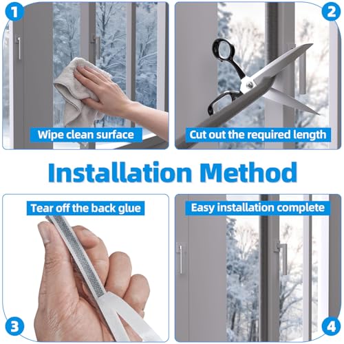 Brush Weather Stripping, Self-Adhesive Pile Door Seal Strip for Sliding Doors and Windows, Felt Weatherstrip Draft Stopper, Soundproof Dustproof Window Gap Seal, Gray, 20FT - size: 0.35" X 0.6" (20FT)