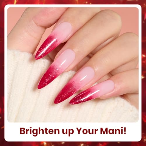 Beetles Fall Glitter Gel Polish, Passion Rush Red Orange Gold Glitter Nails - color: A - Mixed Finishes | Passion Rush