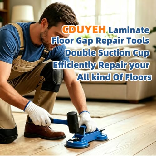 Floor Gap Fixer 45°Vinyl Flooring Repair Tool with Suction Cup and Mallets - color: Blue