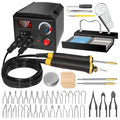 FIRElood Wood Burning Tool, Wood Burner kit Pen 200~750℃, Wood Burning kit with Digital Thermometer Temperature Adjustable Temperature, 2 pyrographic Wood Burning pens, 36 Wood Burning Pen Tips