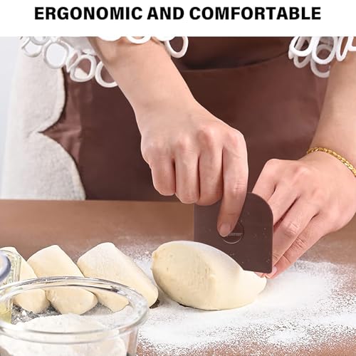 Pan Scraper, 5 Pcs Pot & Dish Scraper Plastic, Sturdy Scraper Kitchen Tool - color: Brown, size: 5 Pcs