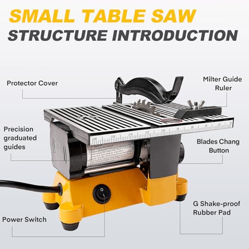 Sbestily Mini Table Saw 90W Portable Small Miter Saws for DIY Crafts