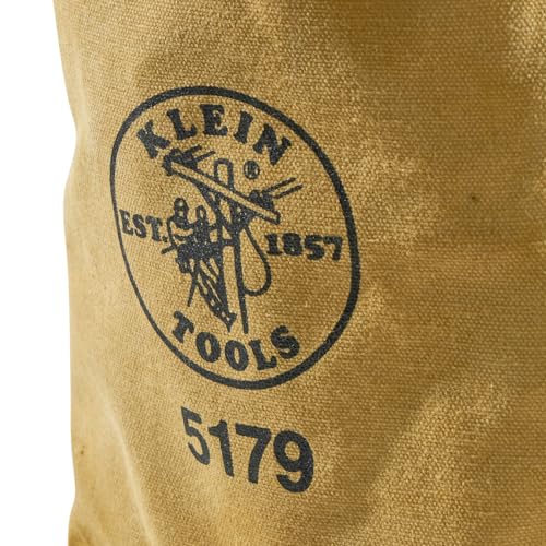 Klein Tools 5179 Tool Pouch, Water-Repellent Canvas Tool Bag with Belt Loops, 7.5 x 7 x 3.5-Inch