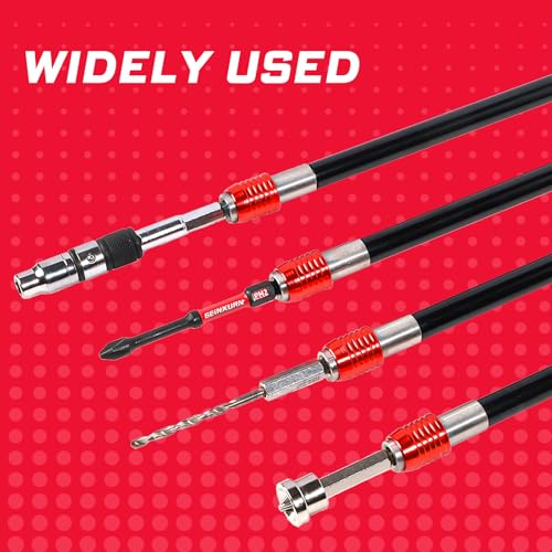 Geinxurn 12” Impact Screwdriver Bit Holders Extra Long, Magnetic Extension Quick-Change Socket Drill Bit Holder Cr-V Steel Hex Shank Quick Release Drill Bit Guide - size: 12"-1PCS
