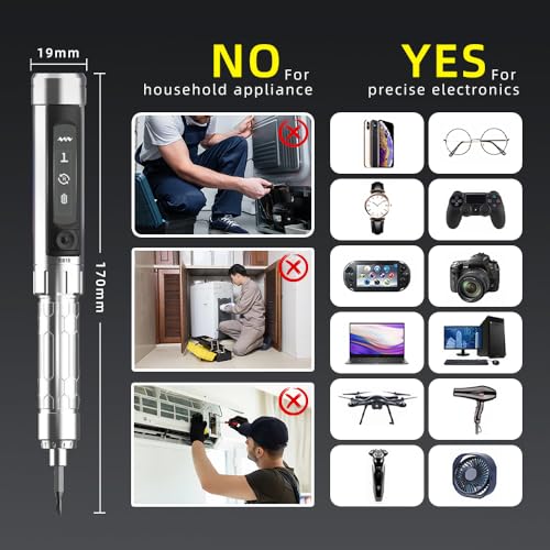 MINIWARE Precision Screwdriver Set ES15S, Mini Electric Screwdriver with 24 Magnetic Bits, 5 Gears Torque, Cordless, Rechargeable DIY Repair Tool Set for Small Appliances Phones/Camera/Laptop etc.