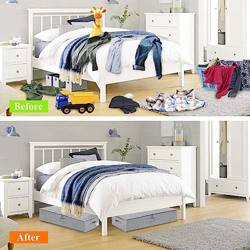punemi 6.7 in High Under Bed Storage Containers with Zipper Lid, 3Pack,Grey - color: Grey, size: 3 Pack-6.7 inch Tall-Structured