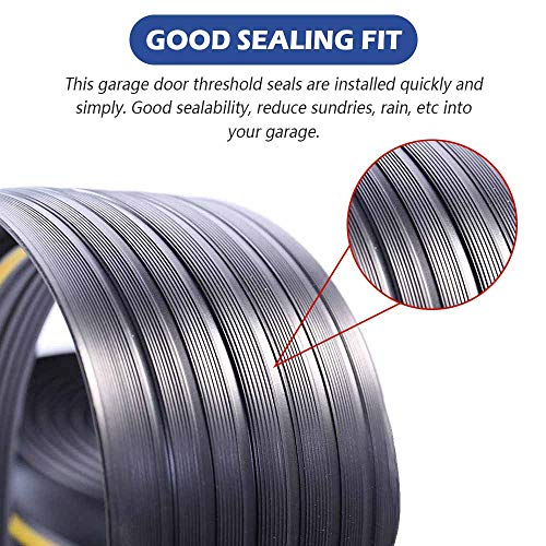 10Ft/3M Universal Garage Door Rubber Threshold Strip, Weatherproof Seal Strip DIY Weather Stripping Replacement, Not Include Adhesive/Sealant (Black-Yellow Line) - color: Black+Yellow, size: 10 Ft (no adhesives)