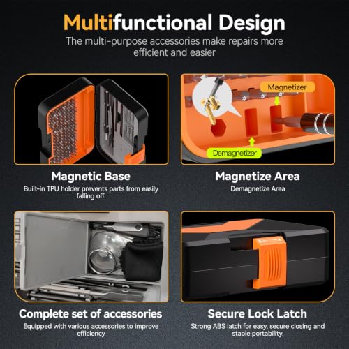 LIFEGOO 167 in 1 Electric Screwdriver Set: Mini Electric Screwdriver Cordless with Extension Rod & Pry Tools, Electronic Power Screwdriver Repair Tool Kit for RC, Computer, PC Building, Laptop