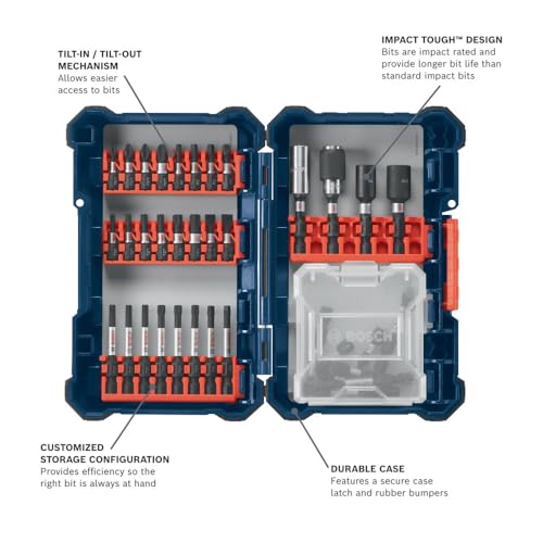 Bosch SDMS38 38 pc. Impact Tough™ Screwdriving Custom Case System Set - size: Various in, style: Screwdriving