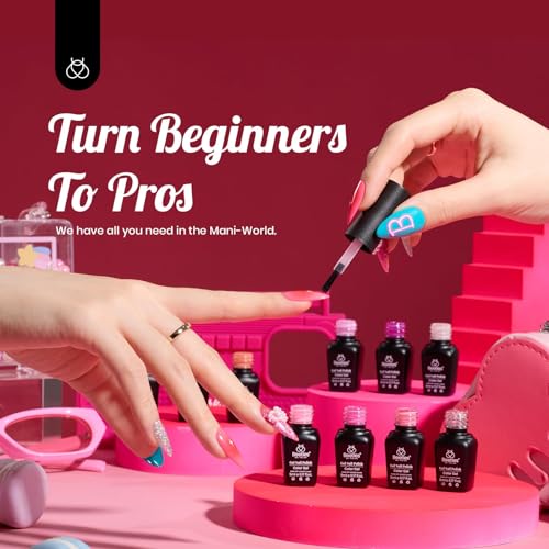 Beetles Pink Gel Polish Set, Hot Pink Alluring Sweetie Collection | 20 Colors Nude Purple Sliver Sparkly Red Uv Gel Manicure Kit, Base Glossy and Glitter Top Coat Gifts for Women - color: 0-0 Alluring Sweetie