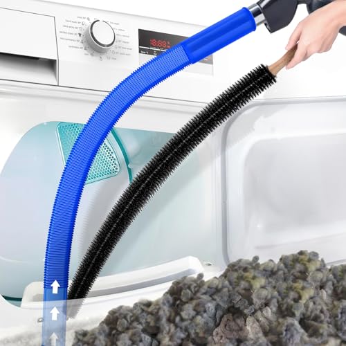 PetOde 2Pcs Dryer Vent Cleaner Kit Universal Vacuum Hose Attachment & Brush - color: Deep Blue