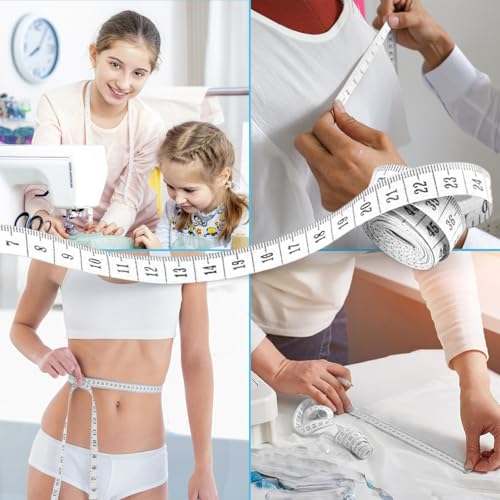 Soft Tape Measure 24 Pack - 60Inch/150cm Flexible Measuring Tape for Body Sewing Tailor & Fabric, Double Scale Ruler for Body Measurements, Craft Supplies (White) - color: 24pcs-white