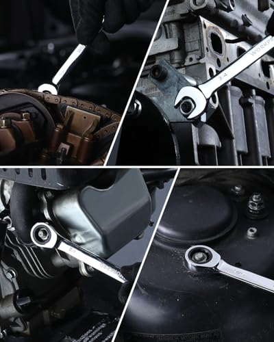WORKPRO 13 mm Ratcheting Combination Wrench, Mirror Polish Chrome Plating - size: 13 mm, style: Mirror Polish
