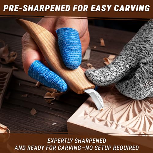 BeaverCraft Chip Carving Knife C6 1" - Wood Carving Tools for Beginners and Kids - Small Whittling Knife for Detail