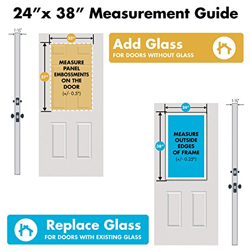 Western Reflections Laurel Door Glass - 24" x 38" Frame Kit, Nickel Caming