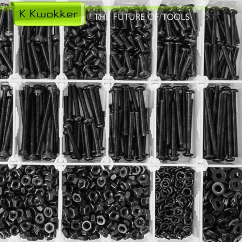 M3 Hex Socket & Button Head Bolt & Nut Assortment Kit, 2540Pcs - size: E. M3