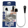 22" Long Sink Drain Brush – Slim Snake Hair Clog Remover Tool for Shower, Tub and Sink - Pipe/Tube Brush for Small Spaces, Drain Cleaning – B113C by FryOilSaver Co. - size: 22 Inches