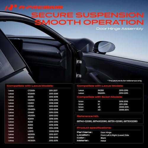 A-Premium Door Hinge Assembly Compatible with Toyota, Lexus, Scion