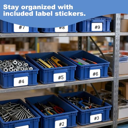 3-Pack Heavy Duty Part Bins, Stackable Tool Storage Bin for Hardware