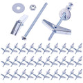 Swpeet 120Pcs 30 Set 3/16 Inch Toggle Bolts and Wing Nut Kit with Hex Nuts, Washers, Toggle Bolt Assortment Kit, Butterfly Toggle Anchors for Hanging Heavy Items on Drywall - size: 3/16 Inch
