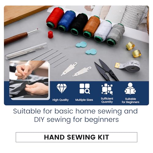 TLKKUE Sewing Kit for Adults, Steel Needles for Hand Sewing - color: 6 Colors Thread
