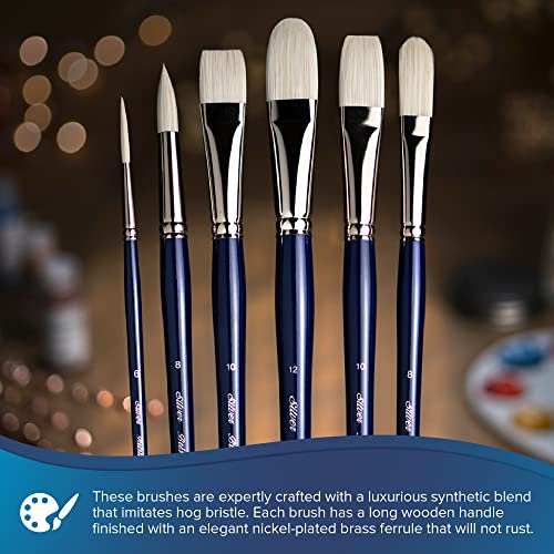 Silver Brush Limited Bristlon Versatile Variety Oil Paintbrush Set, 4pc - color: Blue, size: 4 count