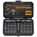 Bomivoi 34 in 1 Magnetic Screwdriver Set, DIY Ratchet Screwdriver Set, Multi Bit Magnetic Drive Sets with Ratcheting Handle, Handy Repair Tool Kit for Electronics, Bike, Furniture, DIY, Computer - style: 34 IN 1