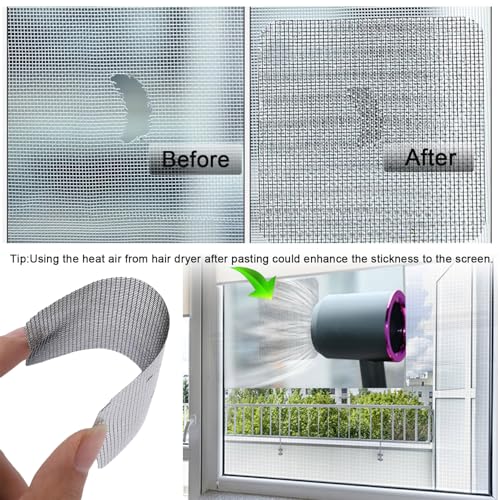 Self-Adhesive Window Screen Repair Patch Strong Adhesive Fiberglass Quick Screen Repair Tape Repair for Window and Door Tears Holes for Mesh Screen Door and Gauze curtain,10 Patches, 4"x 4",Gray - color: Grey-4"x 4"