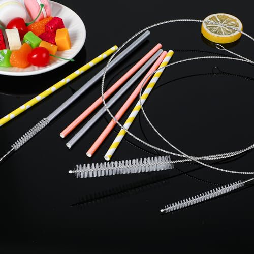 Ymapinc 4pcs 39.4 Inches Straw Cleaner Brush Extra Long, Extra Long Pipe Cleaners for Cleaning Straw, Tube, Pipe, Hose, Refrigerator Drain, Laboratory Catheter Brush, White - style: 1/2-inch and 1/4-inch