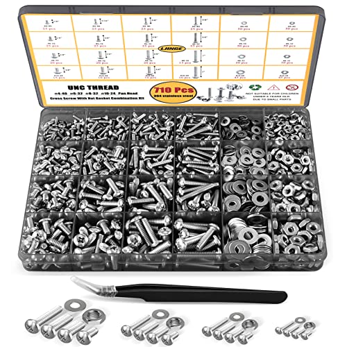 710PCS Machine Screw Assortment, Stainless Steel Phillips Pan Head Kit