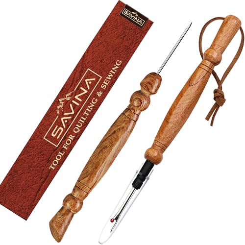 SAVINA Seam Ripper & Stiletto Set, Wooden Tools for Sewing & Quilting - color: Stiletto + Seam Ripper