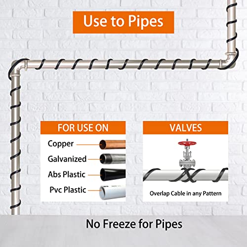 100FT Pipe Heat Tape, -40°F Freeze protection,Heat Tape for Water Pipes - style: 100FT