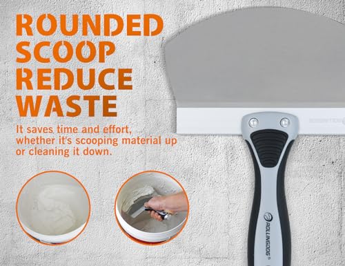 ROLLINGDOG 6.5 inch Drywall Bucket Scoop Stainless Steel - color: 6.5 Inch